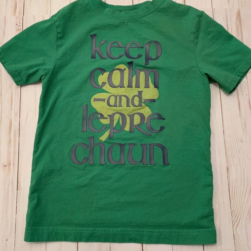 EUC Gymboree Keep Calm and Leprechaun Graphic Tee